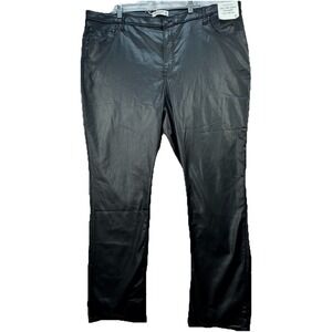 NEW Abercrombie & Fitch The 90s Slim Straight High Rise Pleather Pants Size 24